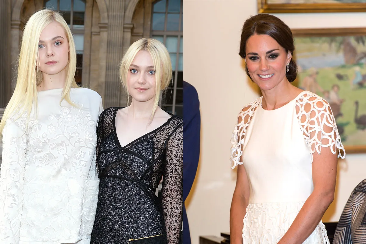 Kate Middleton & Dakota and Elle Fanning