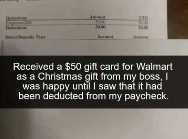 The gift that keeps on taking