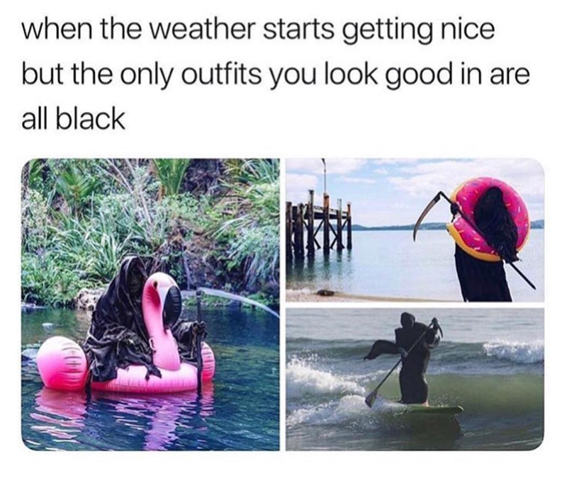 Goth summer struggles