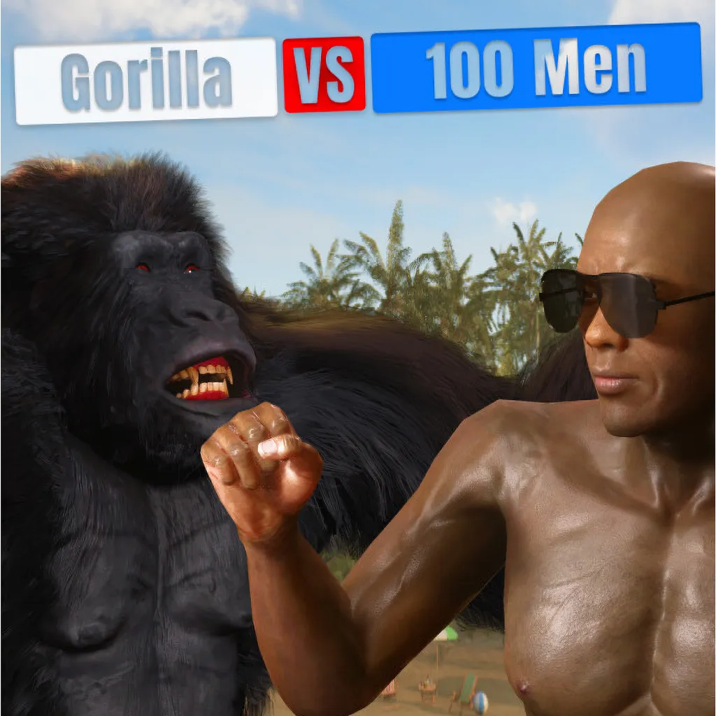 100 Men Vs 1 Gorilla
